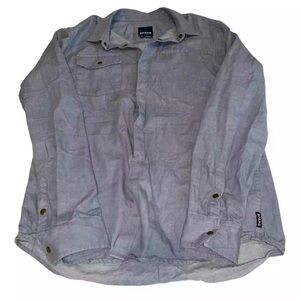 Prana blue snap up shirt long sleeve Men’s size medium